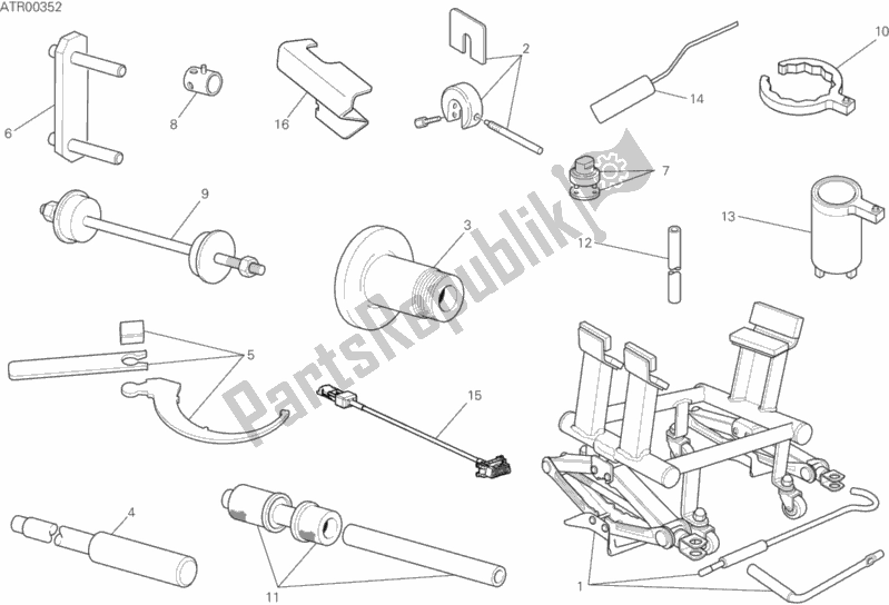 Todas las partes para 01b - Herramientas De Servicio De Taller de Ducati Multistrada 1260 ABS USA 2020